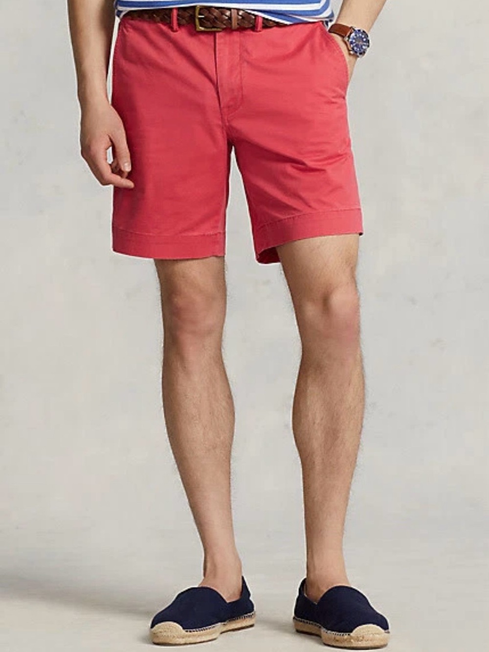 Polo Ralph Lauren Classic Fit Chino Shorts Mens 31 Red Coral Stretch Cotton